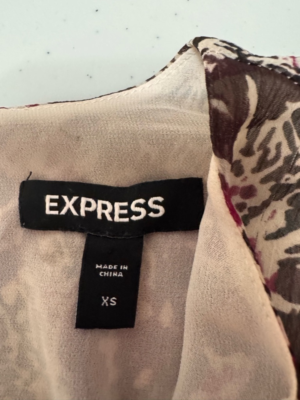Express Printed Peplum Blouse - Pink & Black - Picture 2 of 4